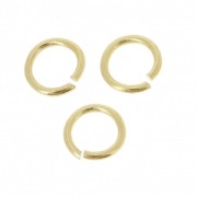 Jumprings open 3 micron 5x0.7 mm - 16 Kt Gold Plated x4