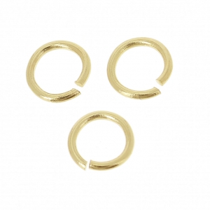 Jumprings open 3 micron 5x0.7 mm - 16 Kt Gold Plated x4