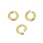 Jumprings open 3 micron 4x1 mm - 16 Kt Gold Plated x4|raw }}