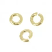 Jumprings open 3 micron 4x1 mm - 16 Kt Gold Plated x4