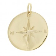 Compass Rose Charm 18 mm - Gold plated 3 micron x1