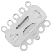 5 strands clasp tone 19x15mm Silver tone