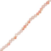 Rondelle beads faceted - round flattened -3.5x3 mm Cream Iris AB x30cm|raw }}