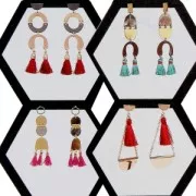 Brass spacer 3 holes to decorate 30 mm Rhodium Tone x1