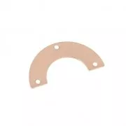 Brass half circle spacer 3 holes to decorate 12.5 mm Rose Gold Tone x1