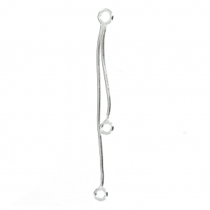 925 Sterling Silver snake chains spacers 3.5/2 cm x2