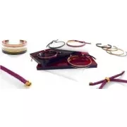 Brass Eco bracelet base with curved edge 6.2x170 mm Silver Tone x1