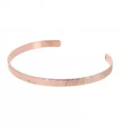 Brass Eco bracelet base with a striated surface 4.5x160 mm Rose Gold Tone x1