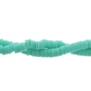 Heishi polymer clay rondelle beads 5x1 mm Turquoise x39 cm