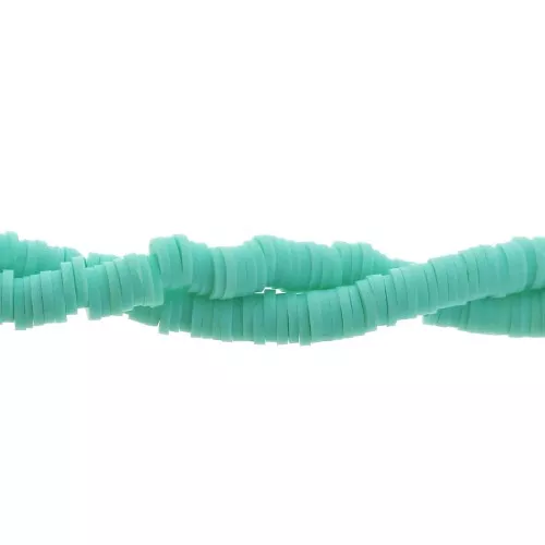 Heishi polymer clay rondelle beads 5x1 mm Turquoise x39 cm