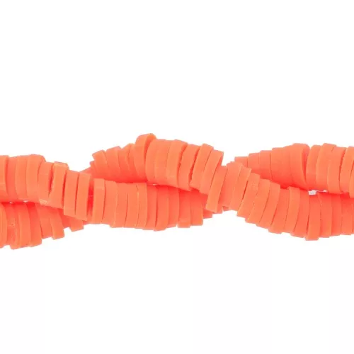 Heishi polymer clay rondelle beads 5x1 mm Orange x39 cm