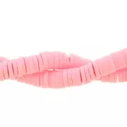 Heishi polymer clay rondelle beads 5x1 mm Rose x39 cm