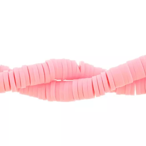 Heishi polymer clay rondelle beads 5x1 mm Rose x39 cm