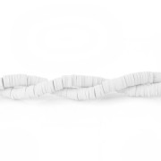 Heishi polymer clay rondelle beads 5x1 mm White x38 cm