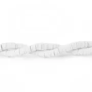 Heishi polymer clay rondelle beads 5x1 mm White x38 cm