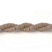 Heishi polymer clay rondelle beads 5x1 mm Taupe x40 cm