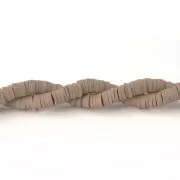 Heishi polymer clay rondelle beads 5x1 mm Taupe x40 cm
