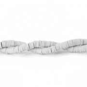 Heishi polymer clay rondelle beads 5x1 mm Light grey x39 cm