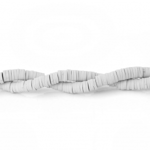 Heishi polymer clay rondelle beads 5x1 mm Light grey x39 cm