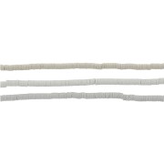 Heishi polymer clay rondelle beads 5x1 mm Light grey x39 cm