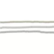 Heishi polymer clay rondelle beads 5x1 mm Light grey x39 cm