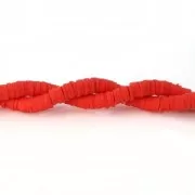 Heishi polymer clay rondelle beads 5x1 mm Red x39 cm