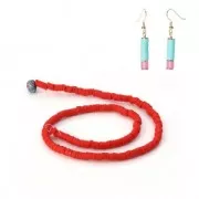 Heishi polymer clay rondelle beads 5x1 mm Red x39 cm