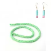 Heishi polymer clay beads rondelles 5x1 mm Multi Neon Green x39 cm