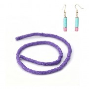 Heishi polymer clay rondelle beads 5x1 mm Multi Violet x39 cm
