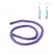 Heishi polymer clay rondelle beads 5x1 mm Multi Violet x39 cm
