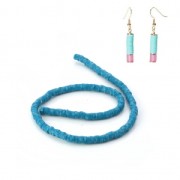 Heishi polymer clay rondelle beads 5x1 mm Multi Blue x39 cm