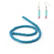 Heishi polymer clay rondelle beads 5x1 mm Multi Blue x39 cm