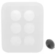 Silicone mold to make olive resin beads of 14x12 mm x1