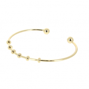 Brass Eco bracelet base with balls 4x170 mm Gold Tone x1