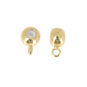 Brass stopper bead 5x4. mm with a 1.5 mm hole - fine Gold plated x1