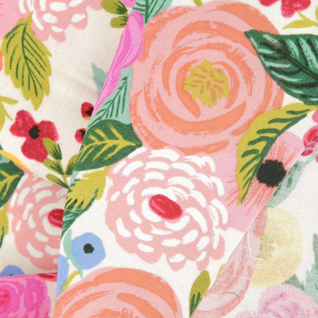 Viscose Fabric Rifle Paper Co English Garden Juliet Floral Rose Cream