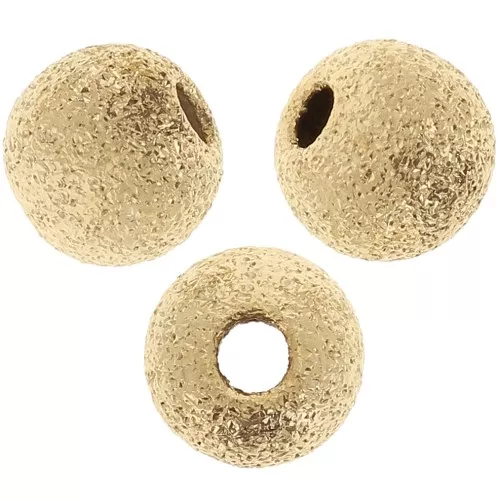 Diamond balls 6mm fine Gold plated x5