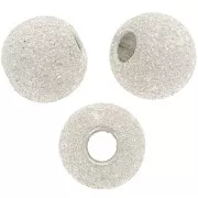 Diamond balls 6mm silver-colored x5