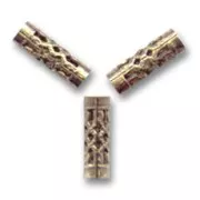 Filigreed Tubes 12x4mm Bronze tone x6