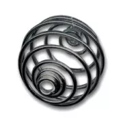 Bead cage 10mm hematite x 1