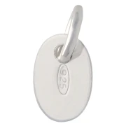925 Sterling Silver-stamped charm, oval medallion with closed ring, 9 mm - 925 Sterling Silver x1