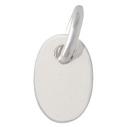 925 Sterling Silver-stamped charm, oval medallion with closed ring, 9 mm - 925 Sterling Silver x1
