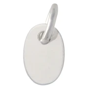 925 Sterling Silver-stamped charm, oval medallion with closed ring, 9 mm - 925 Sterling Silver x1