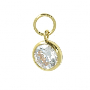 Pendant 9x6.7 mm with a parallel loop - zirconium oxide - Gold-filled x1