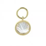 Pendant 9x6.7 mm with a parallel loop - zirconium oxide - Gold-filled x1