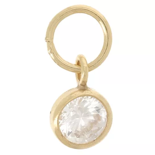 Pendant 6.5x4.5 mm with a parallel loop - zirconium oxide - Gold-filled x1