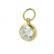 Pendant 9x6.7 mm with a perpendicular loop - zirconium oxide - Gold-filled x1