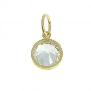 Pendant 9x6.7 mm with a perpendicular loop - zirconium oxide - Gold-filled x1