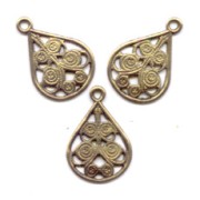 Charms 16mm bronze tone x4