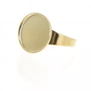 Setting ring base for 15 mm flat back cabochon - Fine gold plated x1